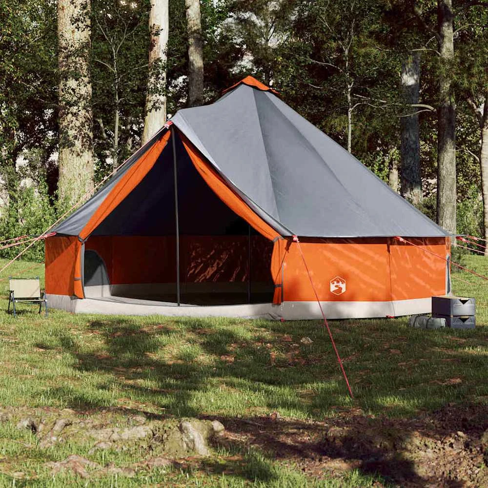 Šeimos palapinė, pilka ir oranžinė, aštuonvietė, tipi