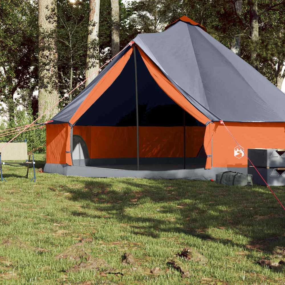 Šeimos palapinė, pilka ir oranžinė, aštuonvietė, tipi
