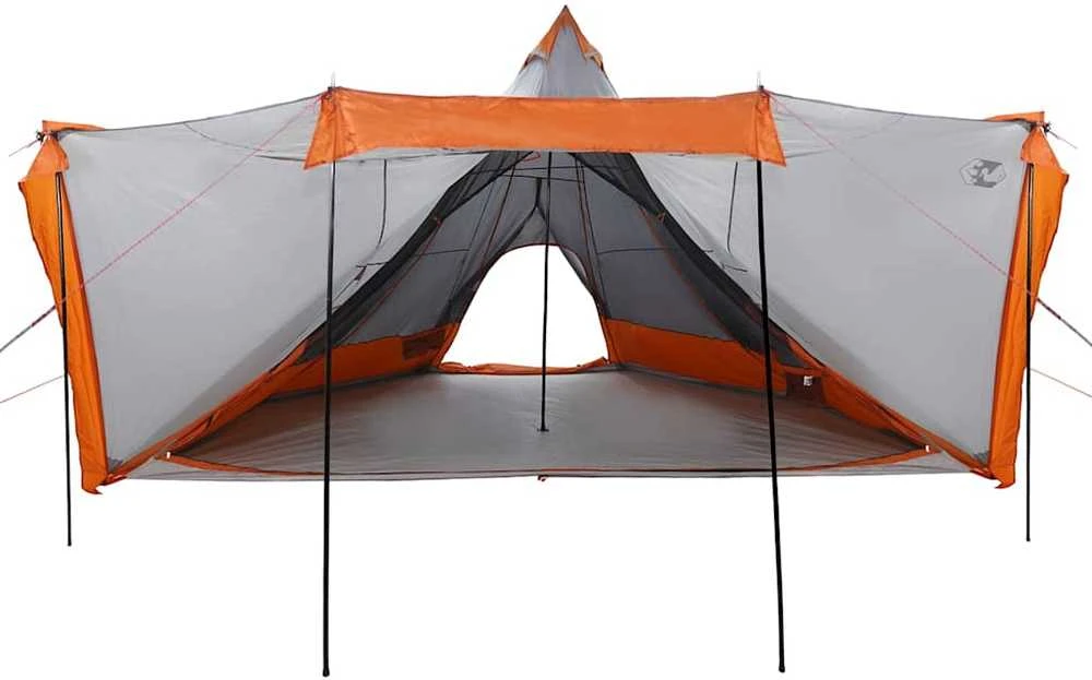 Šeimos palapinė, pilka ir oranžinė, aštuonvietė, tipi