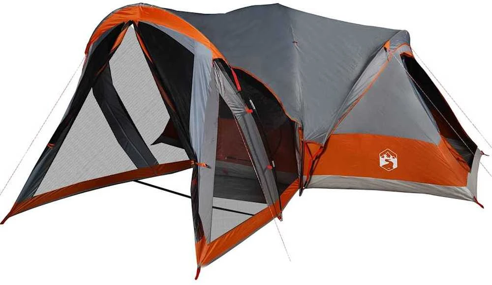 Šeimos palapinė, pilka ir oranžinė, aštuonvietė, tipi
