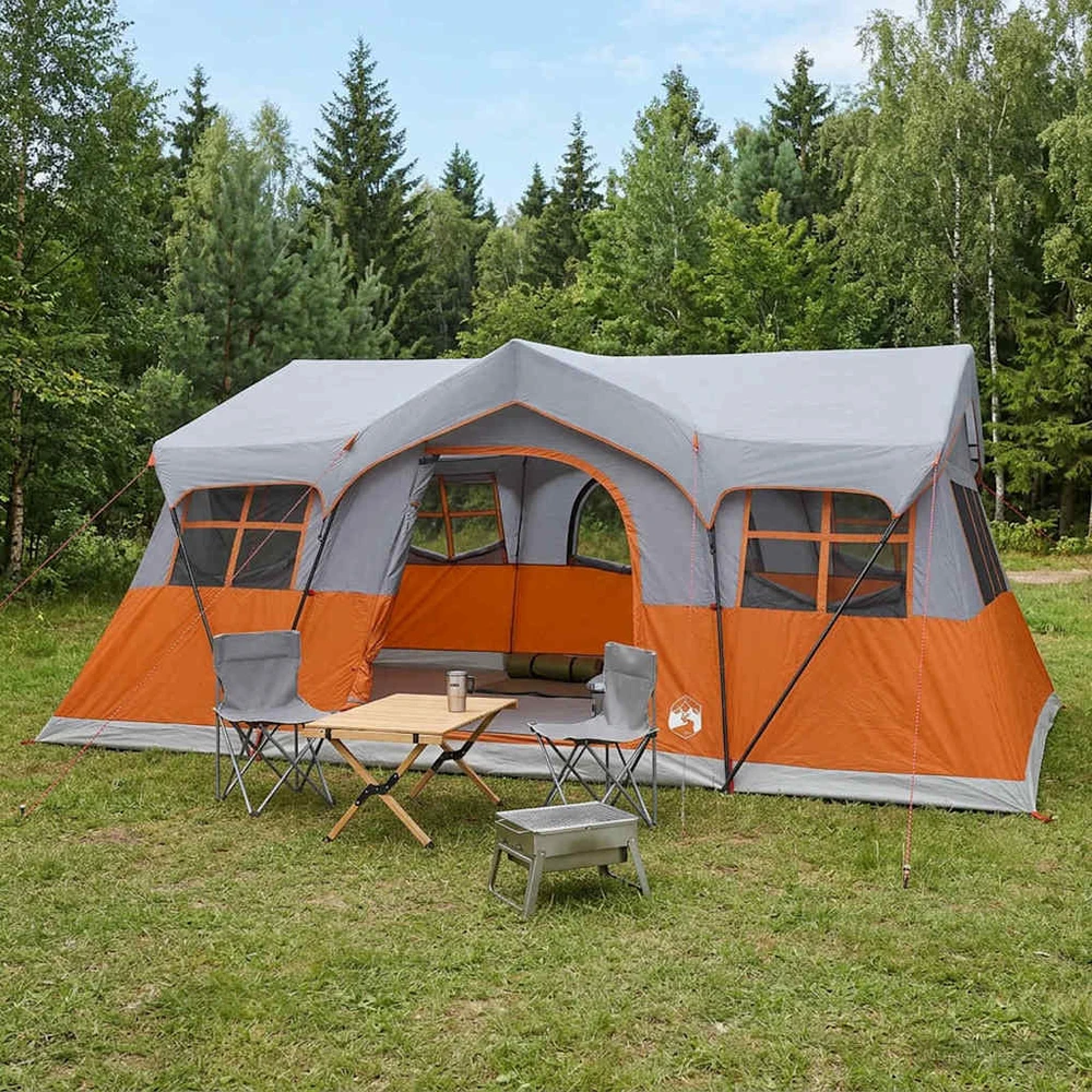 Šeimos palapinė 487 x 340 x 216 cm Pilka ir oranžinė
