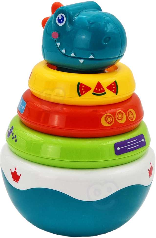 Woopie Baby WOOPIE Žaislas Sensoryczny Dino Piramidė Kūdikiams