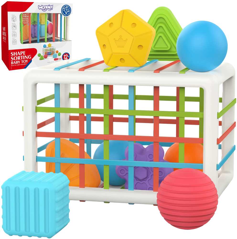 Woopie Baby WOOPIE Edukacinis Kubas Senso 13 Elementų Spalvingi Konstruktoriai
