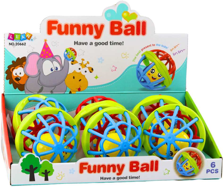 Lean Toys Kūdikio sensorinis kamuoliukas su barškučiu