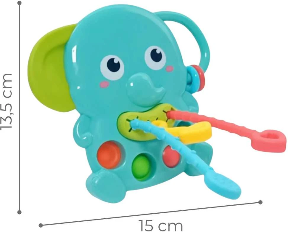 Woopie Sensorinis žaislas-gryzinėlis Drambliukas 4in1 Montessori