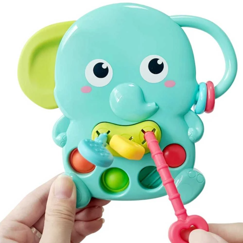 Woopie Sensorinis žaislas-gryzinėlis Drambliukas 4in1 Montessori