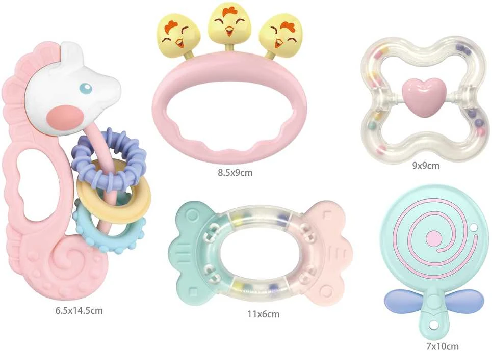 Woopie Baby WOOPIE Kūdikių Kramtukai ir Kramtantys Žaislai 5 Spalvų Rinkinyje