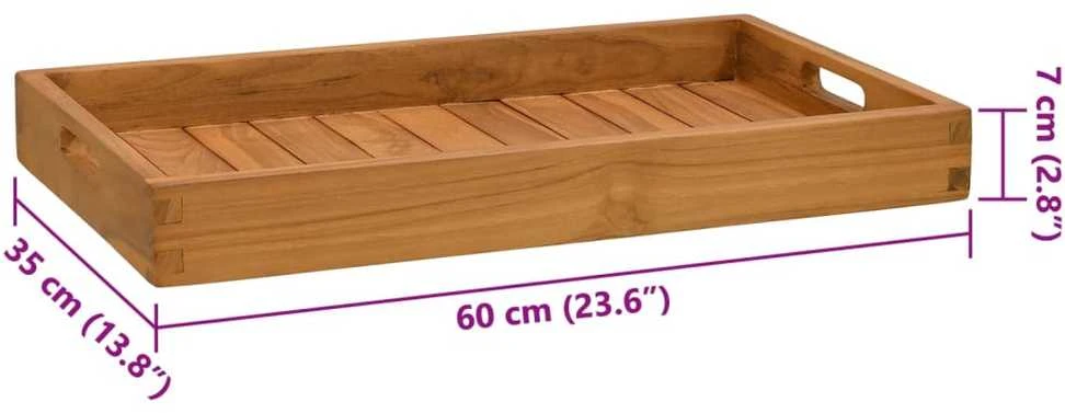 Serviravimo padėklas, 60x35cm, tikmedžio medienos masyvas