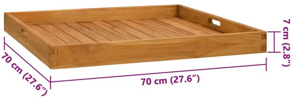 Serviravimo padėklas, 70x70cm, tikmedžio medienos masyvas
