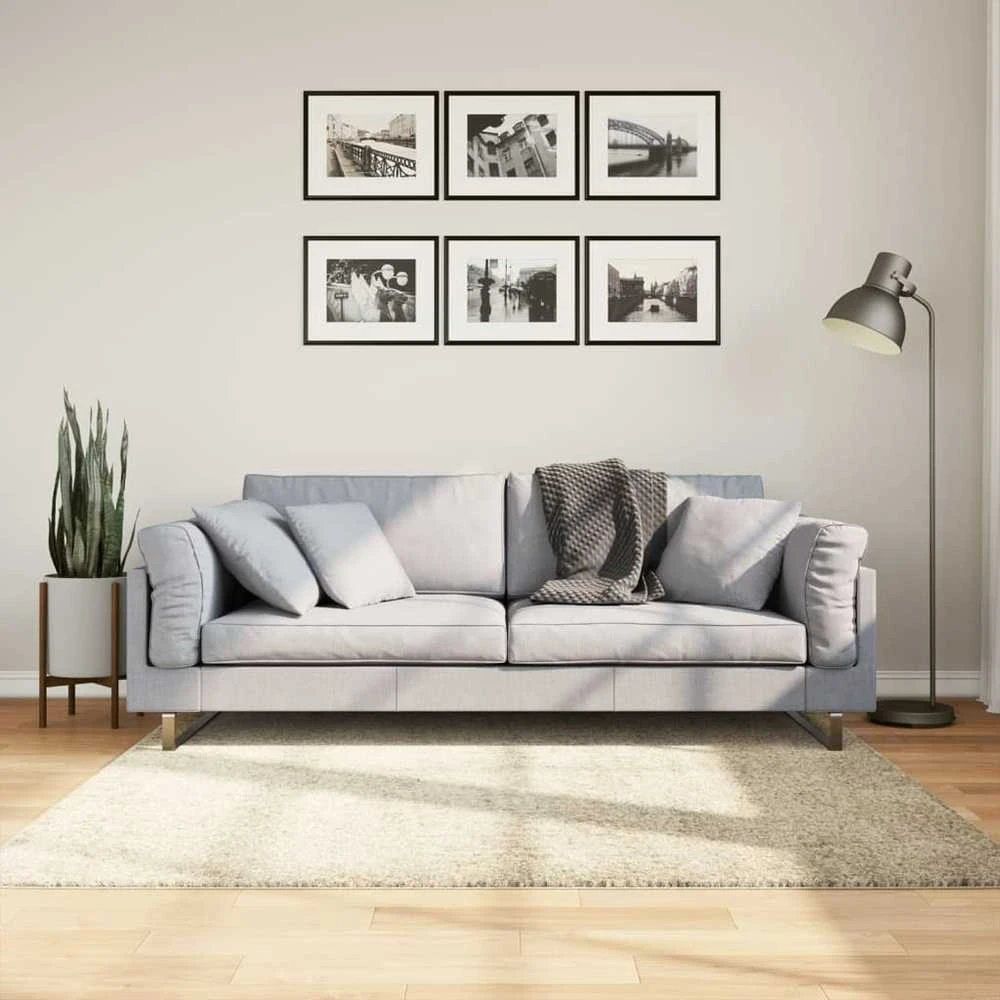 Shaggy tipo kilimas, auksinis, 160x160cm, aukšti šereliai