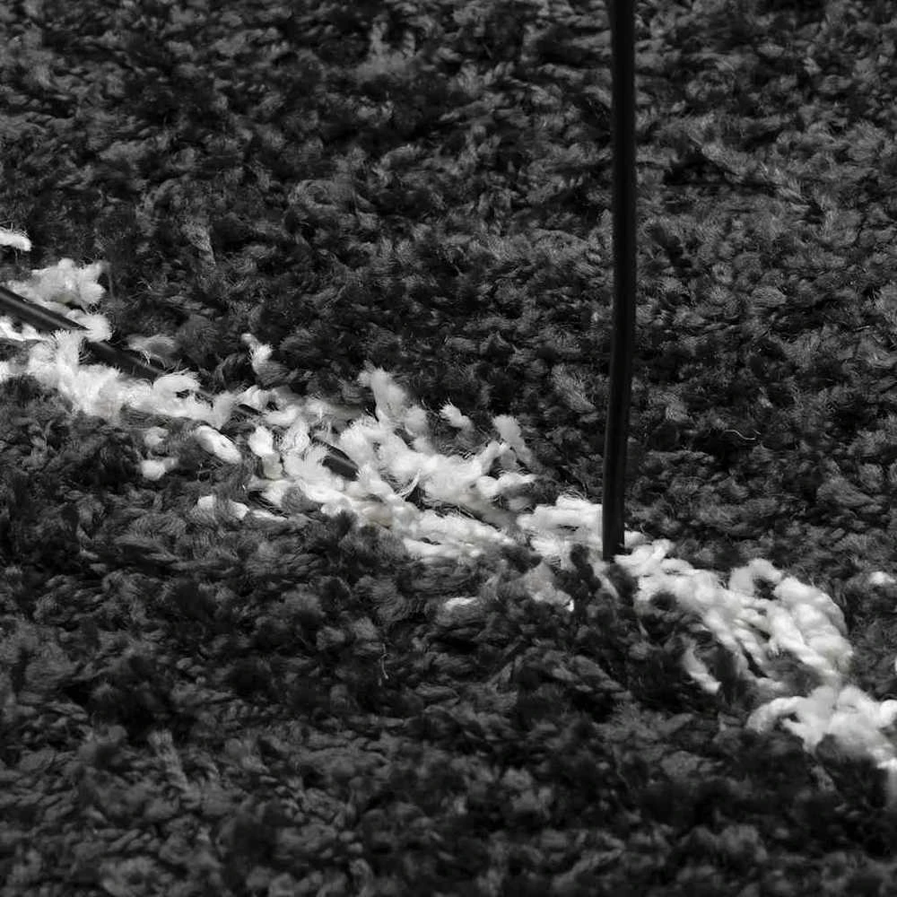 Shaggy tipo kilimas, juodas ir kreminis, 140x200cm
