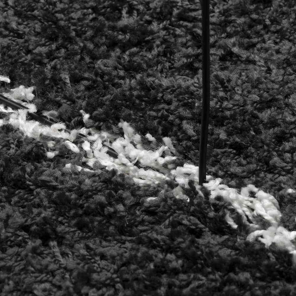 Shaggy tipo kilimas, juodas ir kreminis, 280cm