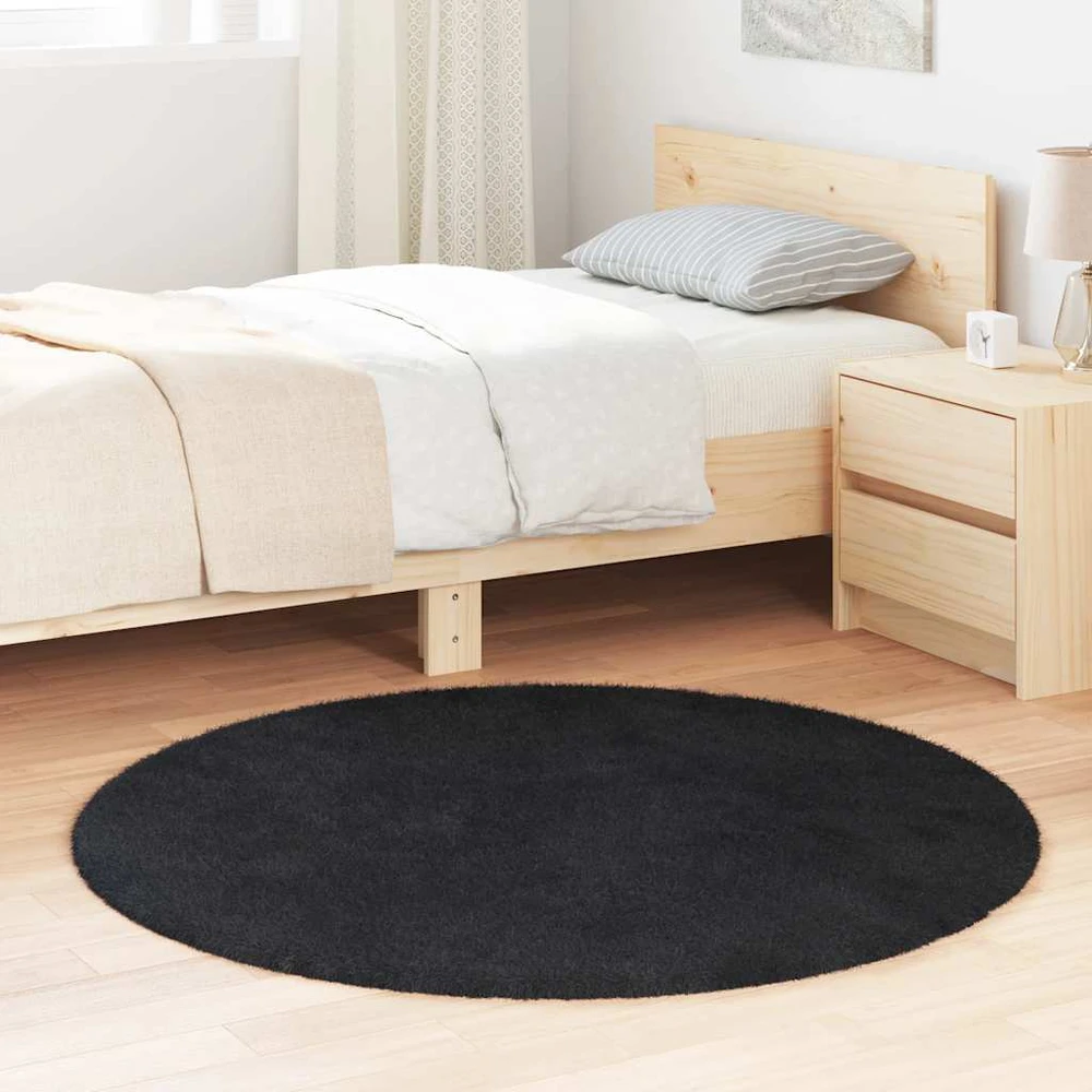 Mexen Shaggy tipo kilimas, NAVARRA, 120x120 cm, juodos, poliesteris
