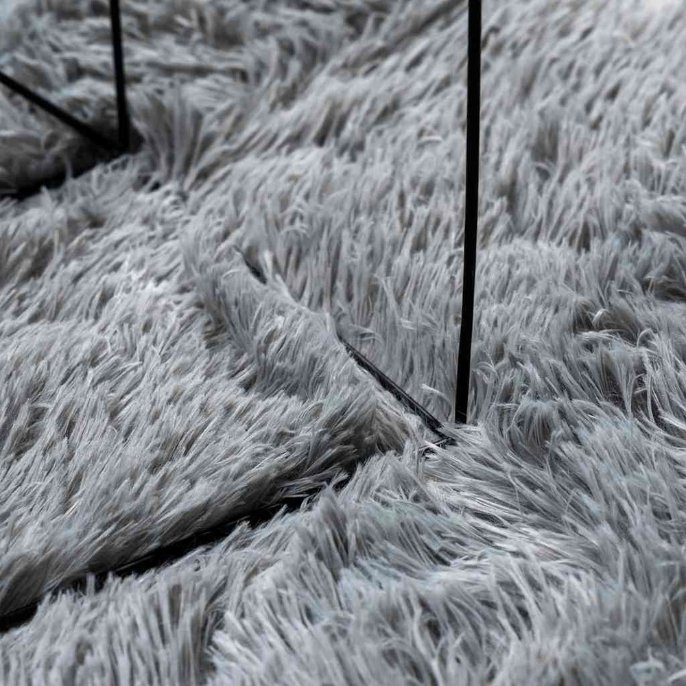 Static Control Shaggy tipo kilimas, NAVARRA, 120x120 cm, šviesiai pilka