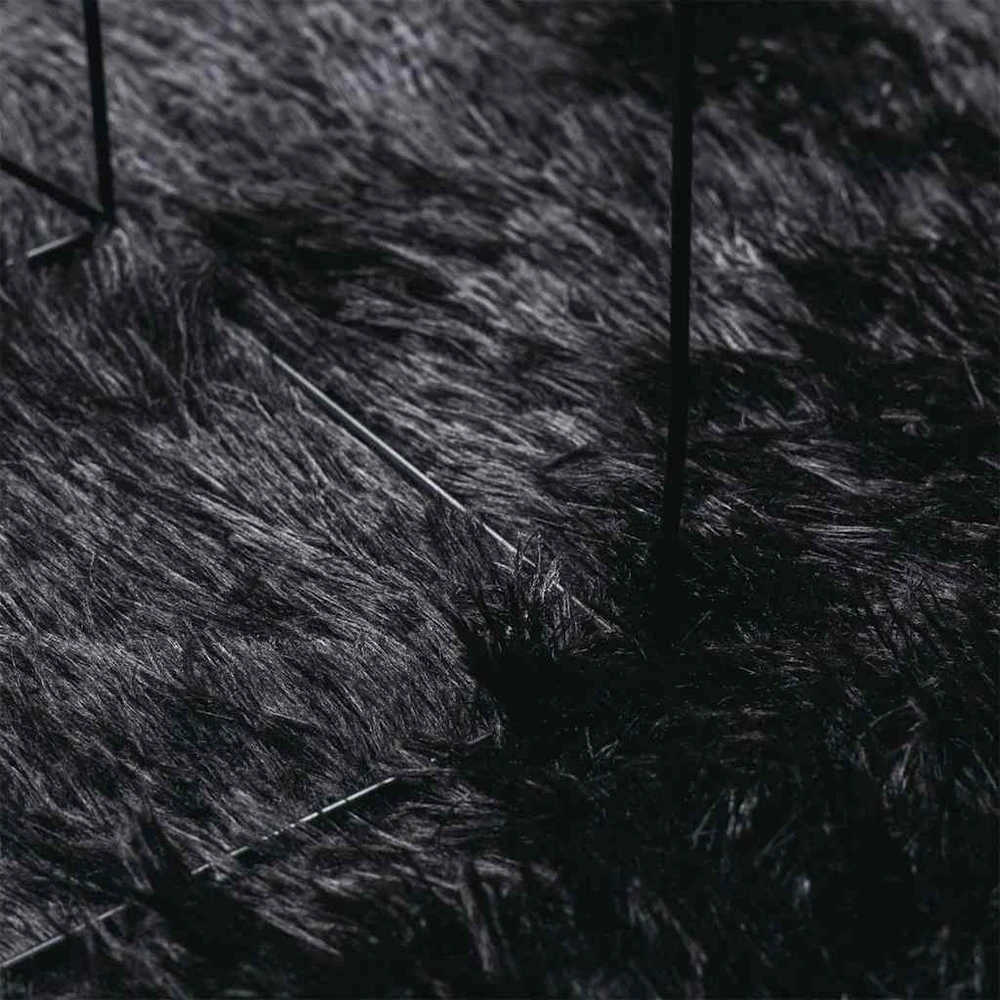 Shaggy tipo kilimas, NAVARRA, 200x200 cm, juodos, poliesteris