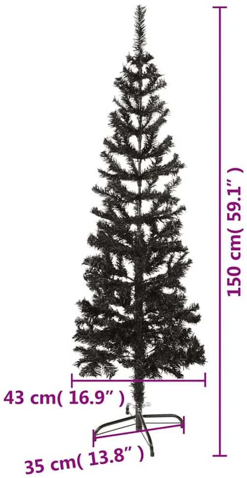 Siauria Kalėdų eglutė, juodos spalvos, 150cm