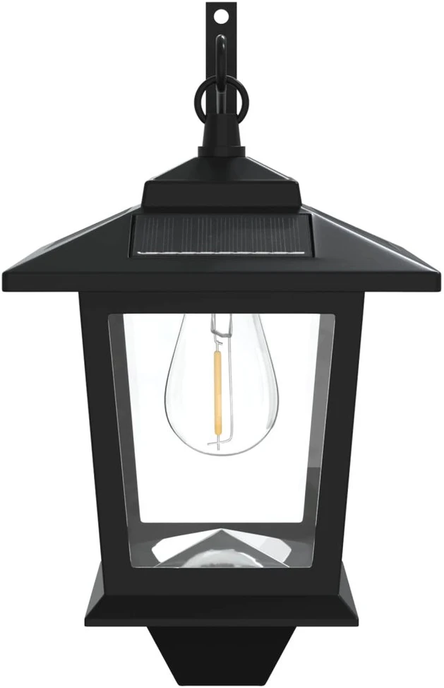 Sieninė Lempa with LED Bulb 2 vnt. Juoda 19 x 14 x 25 cm