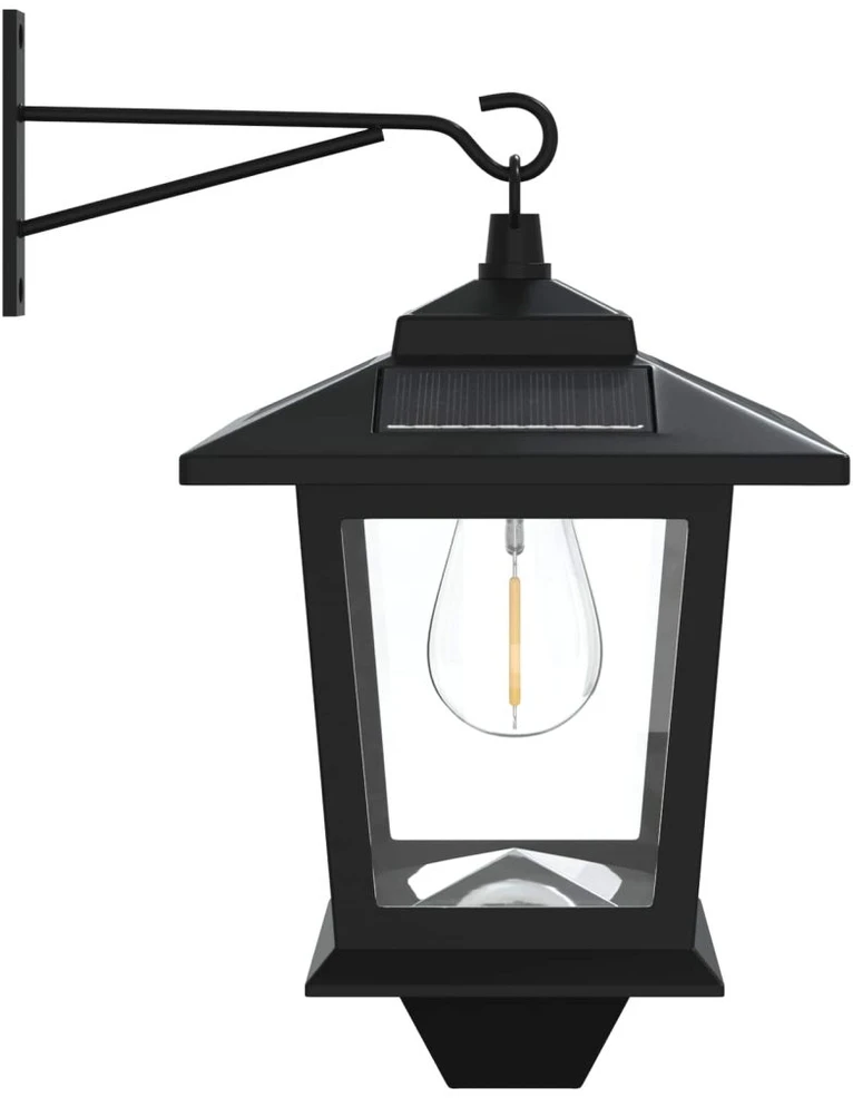 Sieninė Lempa with LED Bulb 2 vnt. Juoda 19 x 14 x 25 cm
