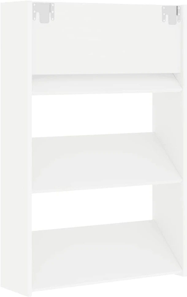 Sieninė spintelė batams, baltos spalvos, 60x18x90cm, MDP