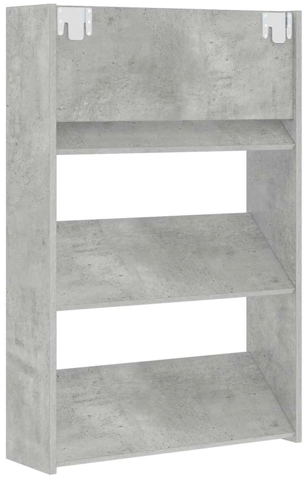 Sieninė spintelė batams, betono pilkos spalvos, 60x18x90cm, MDP