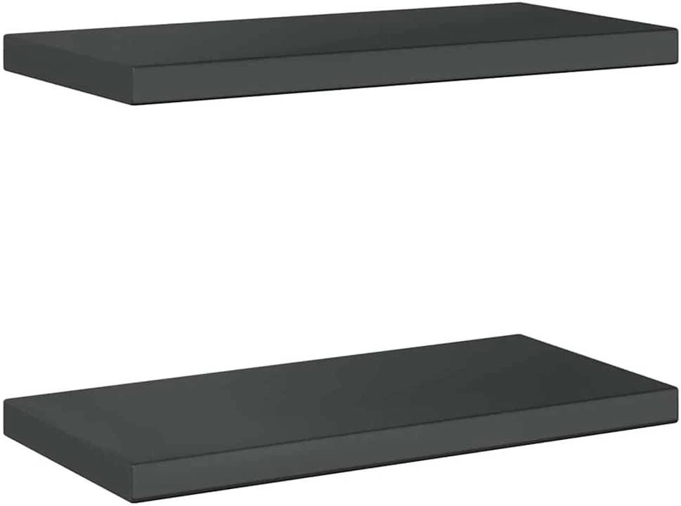 Sieninės lentynos, 2vnt., juodos, 50x23,5cm, plienas