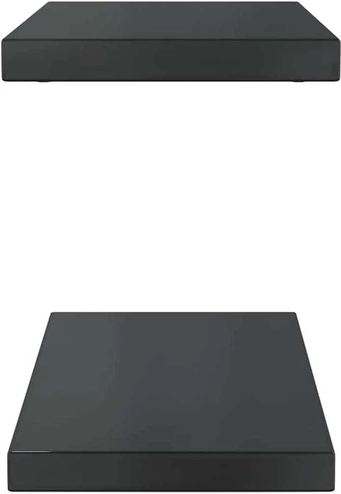 Sieninės lentynos, 2vnt., juodos, 50x23,5cm, plienas