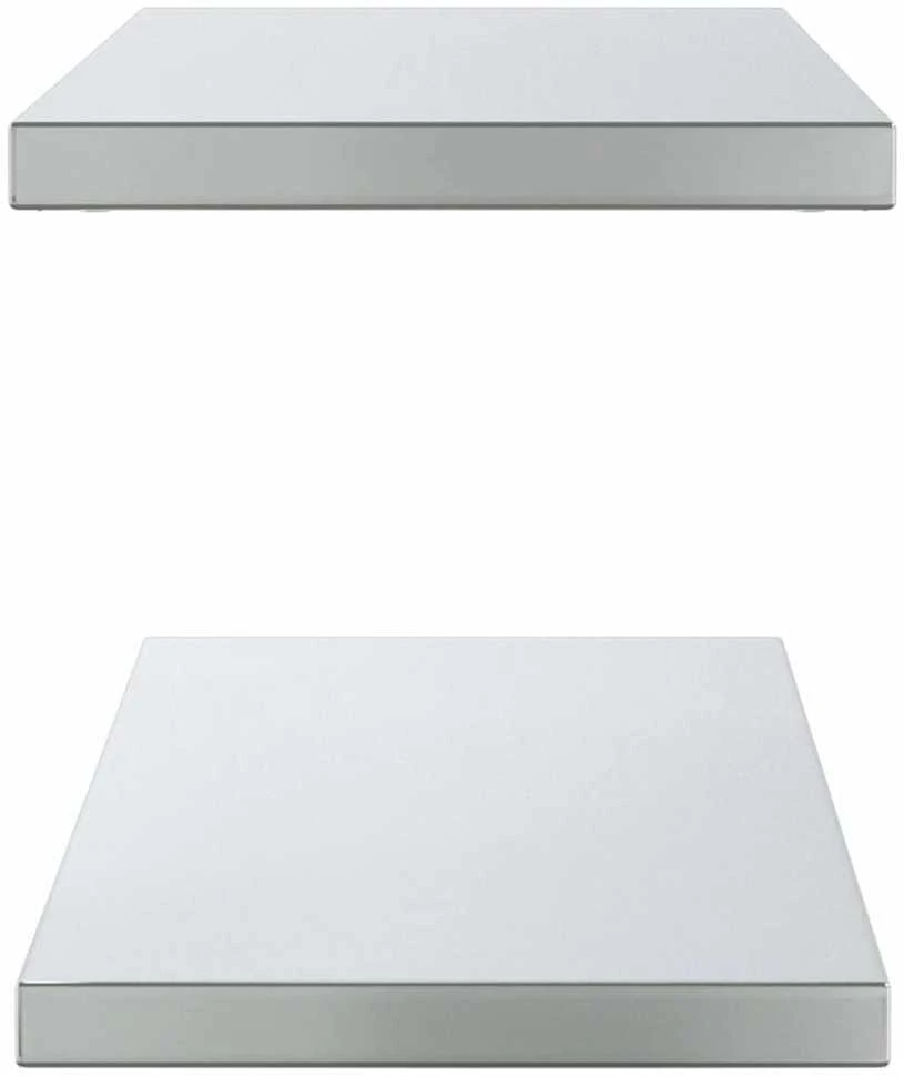 Sieninės lentynos, 2vnt., sidabrinės, 100x30x3cm, plienas