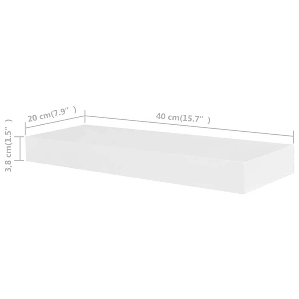 Sieninės lentynos, 4vnt., baltos, 40 cm (2x242182)