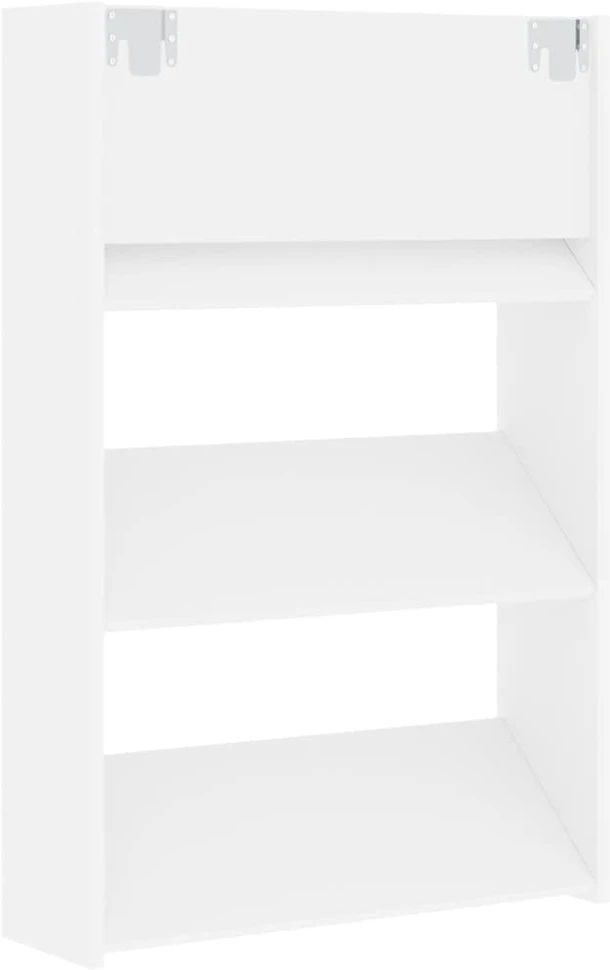 Sieninės spintelės batams, 2vnt., baltos, 60x18x90cm, MDP
