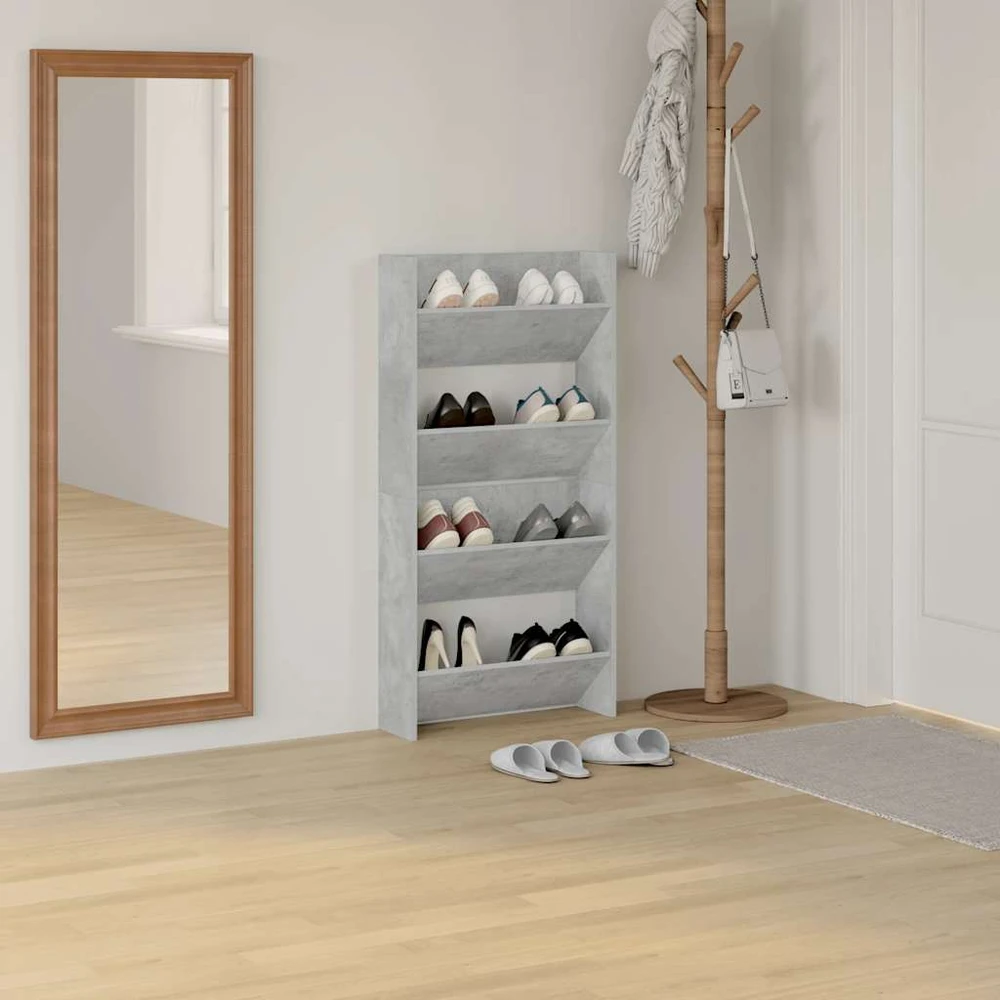 Sieninės spintelės batams, 2vnt., pilkos, 60x18x60cm, MDP