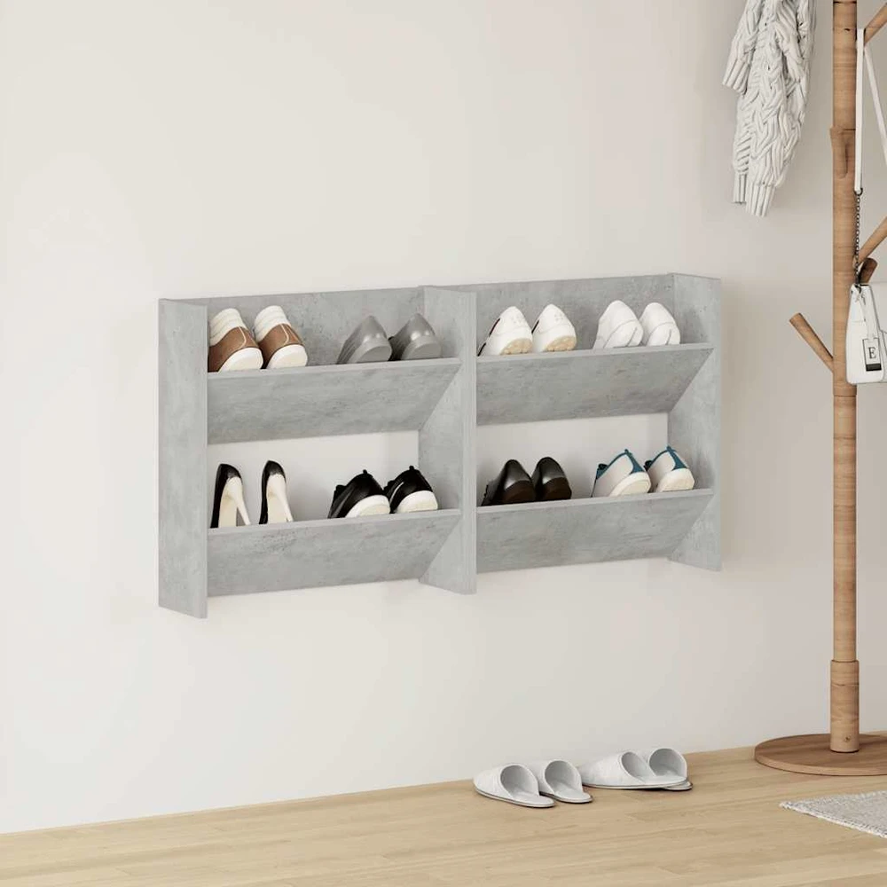 Sieninės spintelės batams, 2vnt., pilkos, 60x18x60cm, MDP