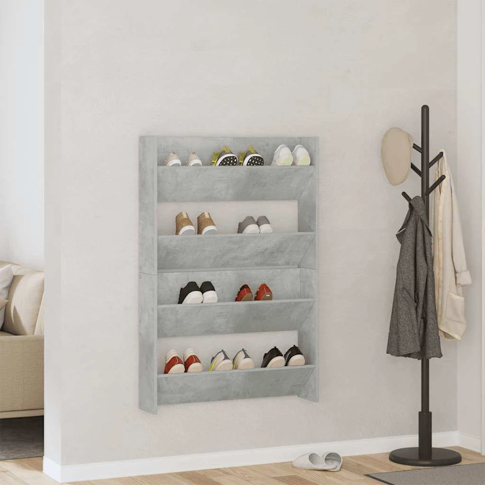 Sieninės spintelės batams, 2vnt., pilkos, 80x18x60cm, MDP