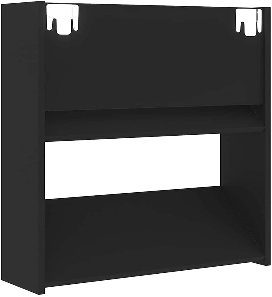 Sieninės spintelės batams, 4vnt., juodos, 60x18x60cm, mediena