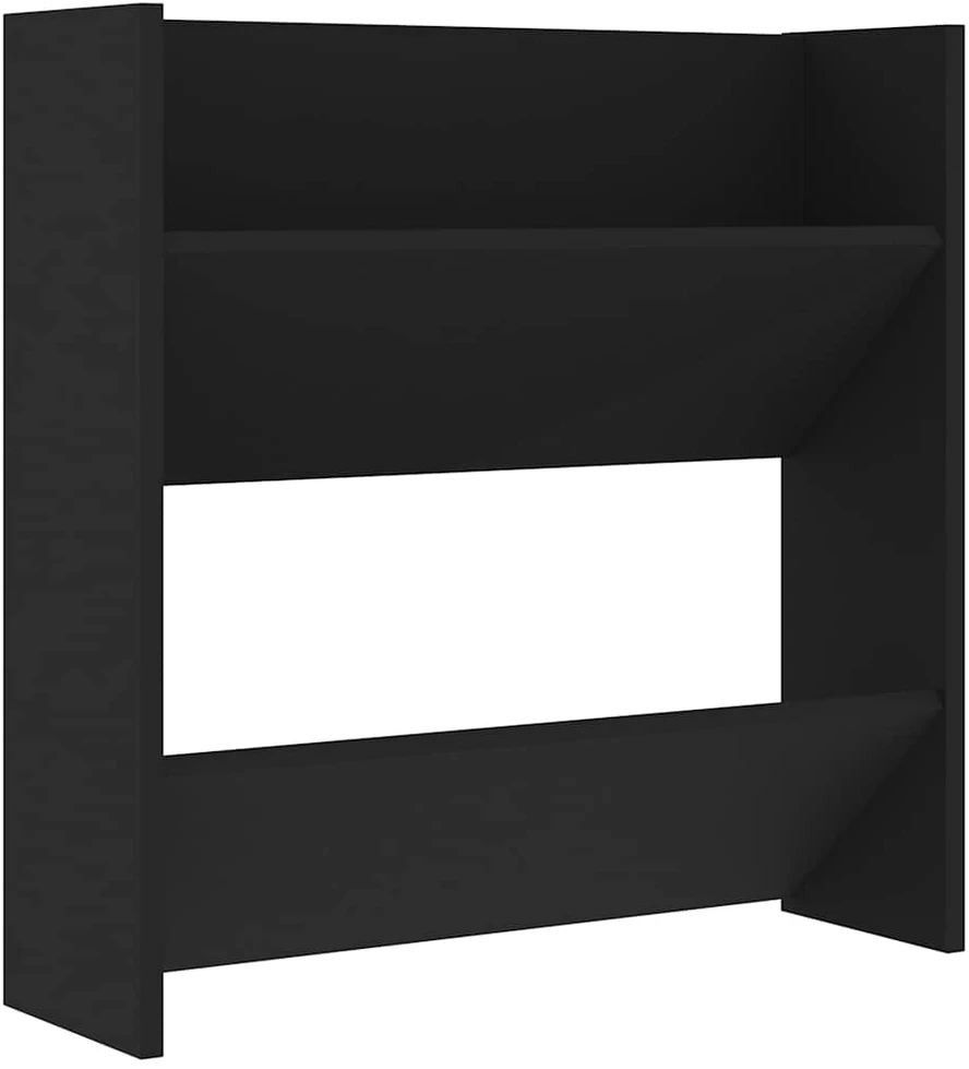 Sieninės spintelės batams, 4vnt., juodos, 60x18x60cm, mediena