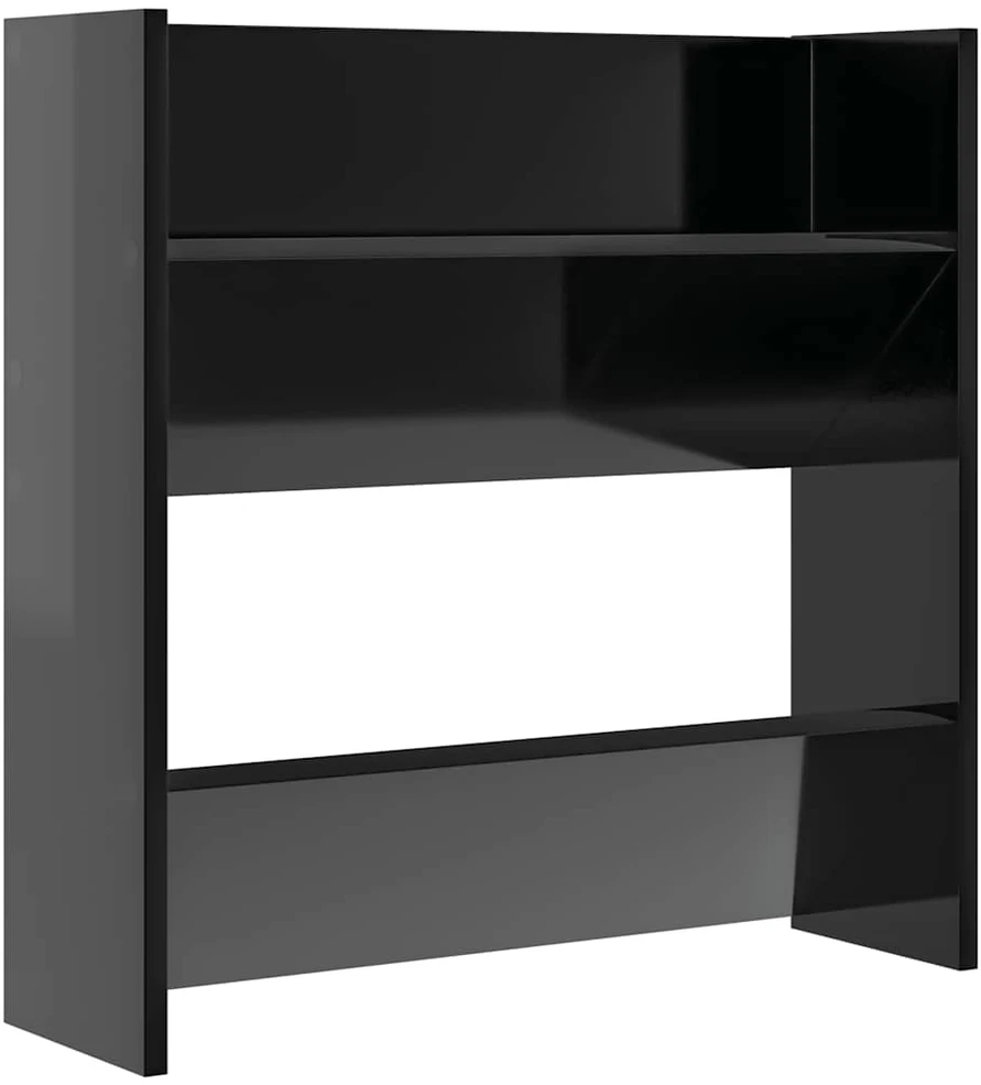 Sieninės spintelės batams, 4vnt., juodos, 60x18x60cm, mediena