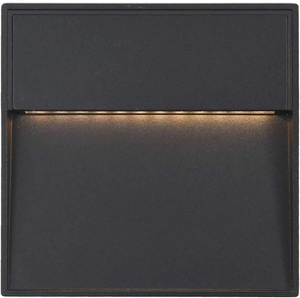 Sieniniai LED lauko šviestuvai, 2vnt., juodi, 3W, kvadratiniai