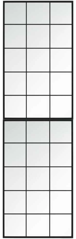 Sieniniai veidrodžiai, 2vnt., juodos spalvos, 100x60cm, metalas