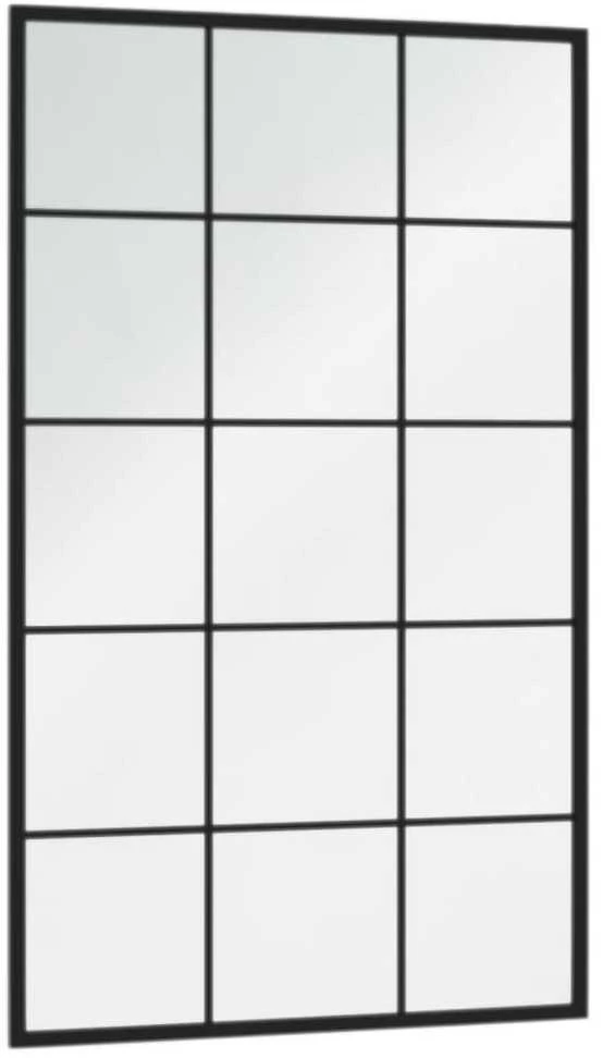 Sieniniai veidrodžiai, 4vnt., juodos spalvos, 100x60cm, metalas