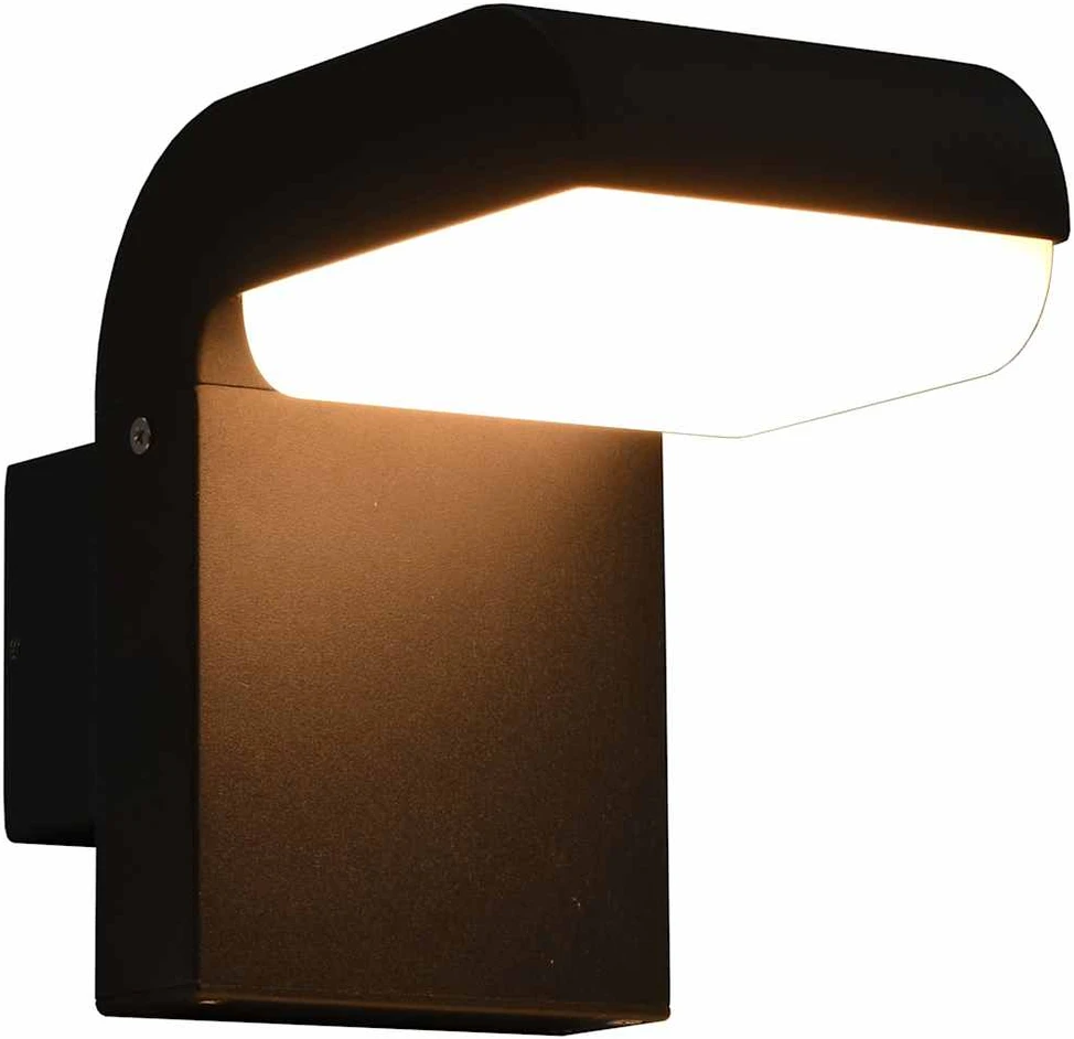 Sieninis šviestuvas Sieninis lauko LED šviestuvas, juodos spalvos, 9W, ovalo formos
