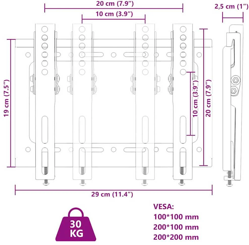 Sieninis televizoriaus laikiklis 14-42 colių ekranui, 30kg
