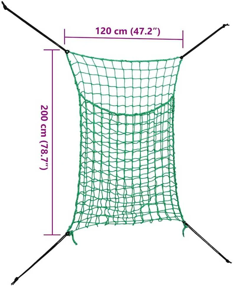 Šieno tinkleliai, 2vnt., žalias, 200x120cm, stačiakampis, PP