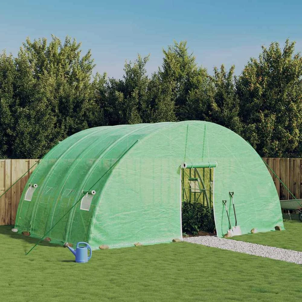 Šiltnamis su plieno rėmu, žalios spalvos, 6x4x2,85m, 24m²