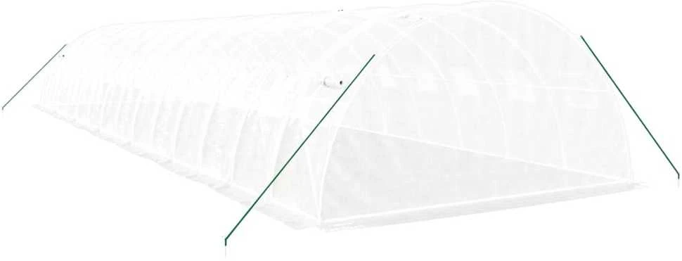 Šiltnamis su plieno rėmu, baltos spalvos, 14x4x2m, 56m²