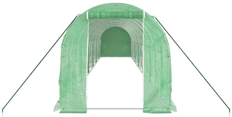 Šiltnamis su plieno rėmu, žalios spalvos, 12x2x2m, 24m²