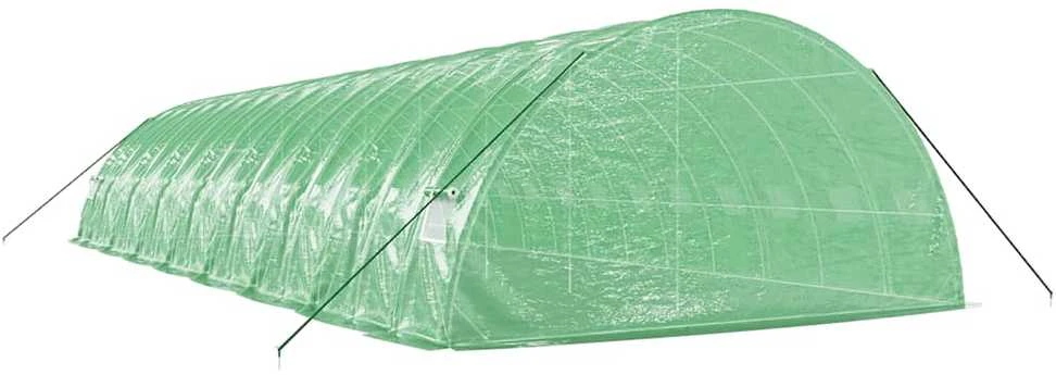 Šiltnamis su plieno rėmu, žalios spalvos, 16x6x2,85m, 96m²