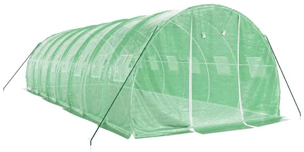 Šiltnamis su plieno rėmu, žalios spalvos, 8x3x2m, 24m²