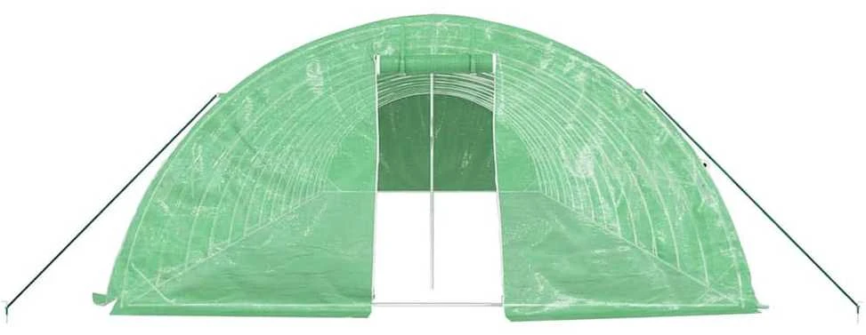 Šiltnamis su plieno rėmu, žalios spalvos, 14x5x2,3m, 70m²