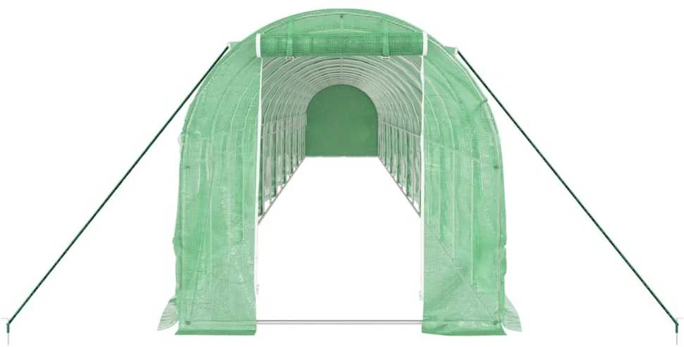 Šiltnamis su plieno rėmu, žalios spalvos, 16x2x2m, 32m²