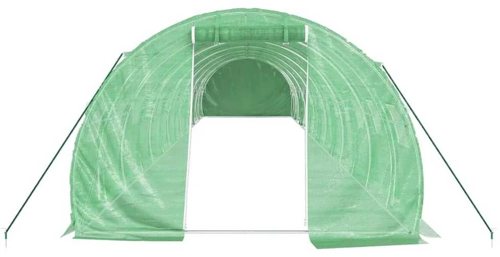 Šiltnamis su plieno rėmu, žalios spalvos, 14x3x2m, 42m²