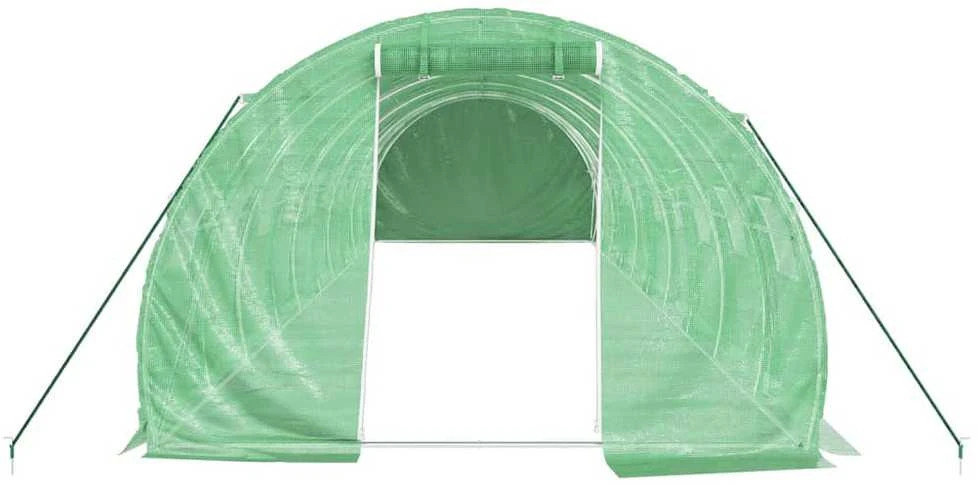 Šiltnamis su plieno rėmu, žalios spalvos, 10x3x2m, 30m²